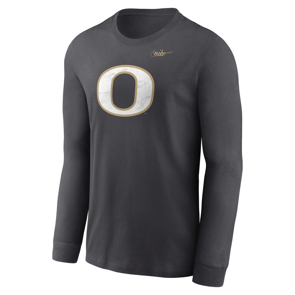 Classic Oregon O, Nike, Grey, Long Sleeve, Performance/Dri-FIT, Men, Unisex, 2025, There Is No Finish Line, T-Shirt, 945823